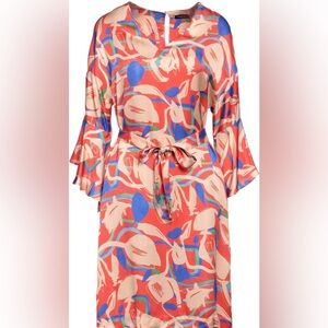 $470! Mariella Rosati Mini Satine dresses Color in Tomato Red SZ Med EU 42 NWT!